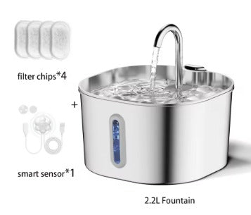 Premium Automatic Stainless Steel Pet Water Fountain 2.2L for Cats and Dogs