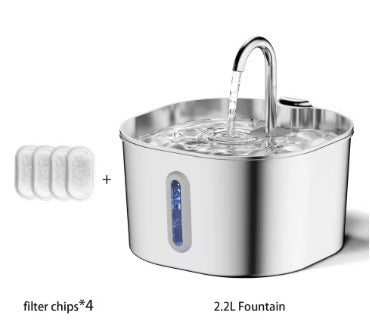 Premium Automatic Stainless Steel Pet Water Fountain 2.2L for Cats and Dogs