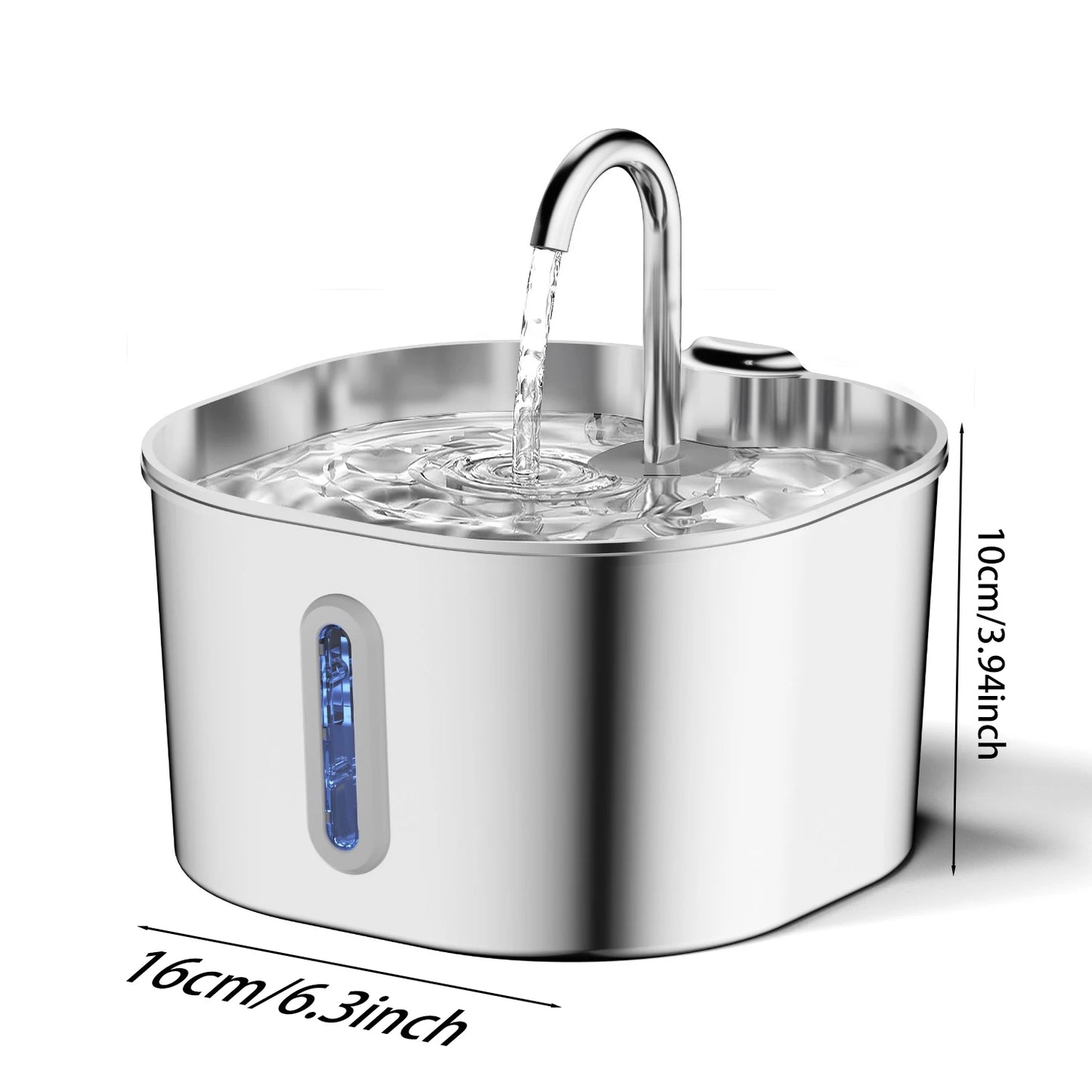 Premium Automatic Stainless Steel Pet Water Fountain 2.2L for Cats and Dogs