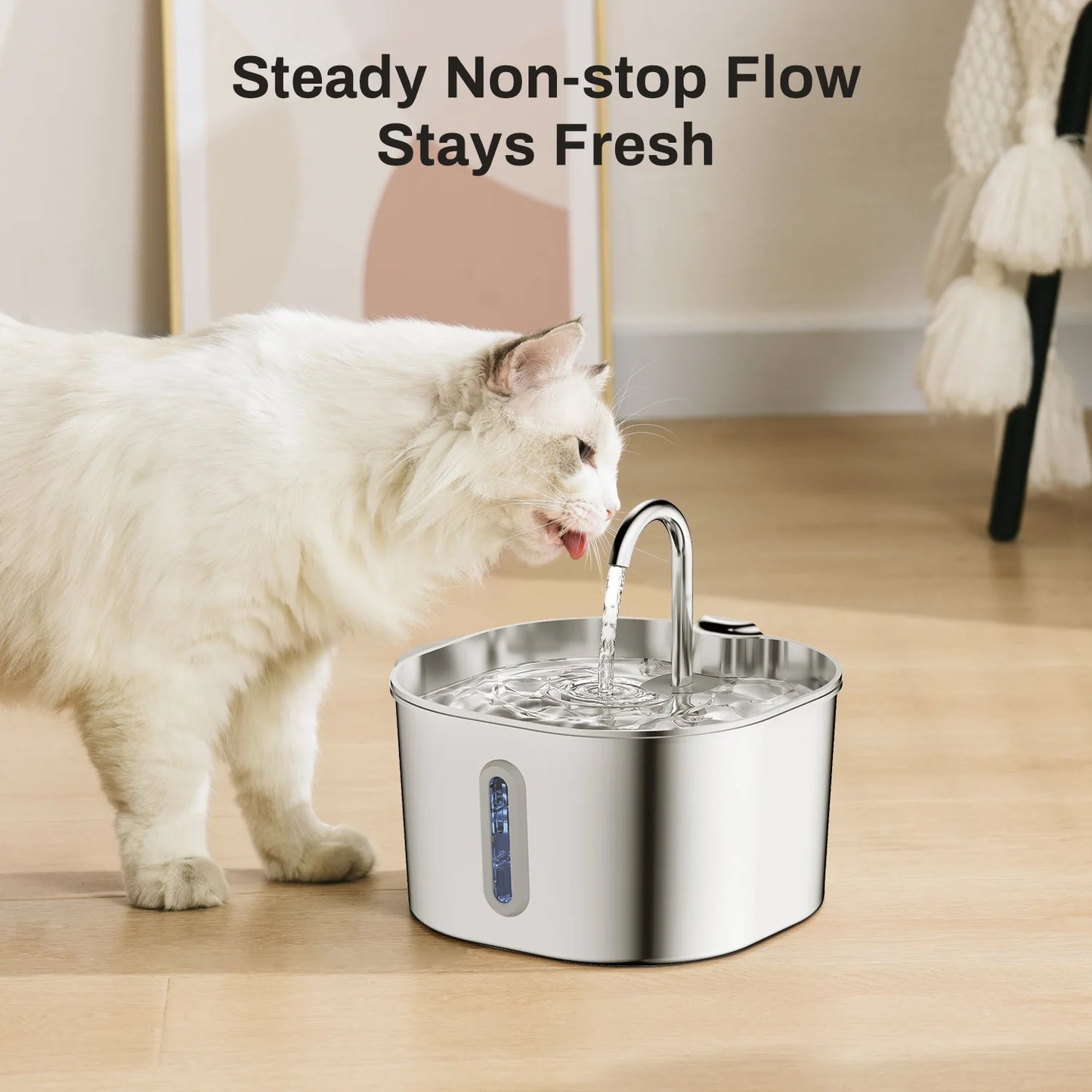 Premium Automatic Stainless Steel Pet Water Fountain 2.2L for Cats and Dogs